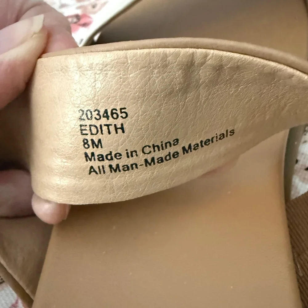 Xappeal Edith Slide Sandals Women 8M Tan Cream NWOT Two Strap Minimalist